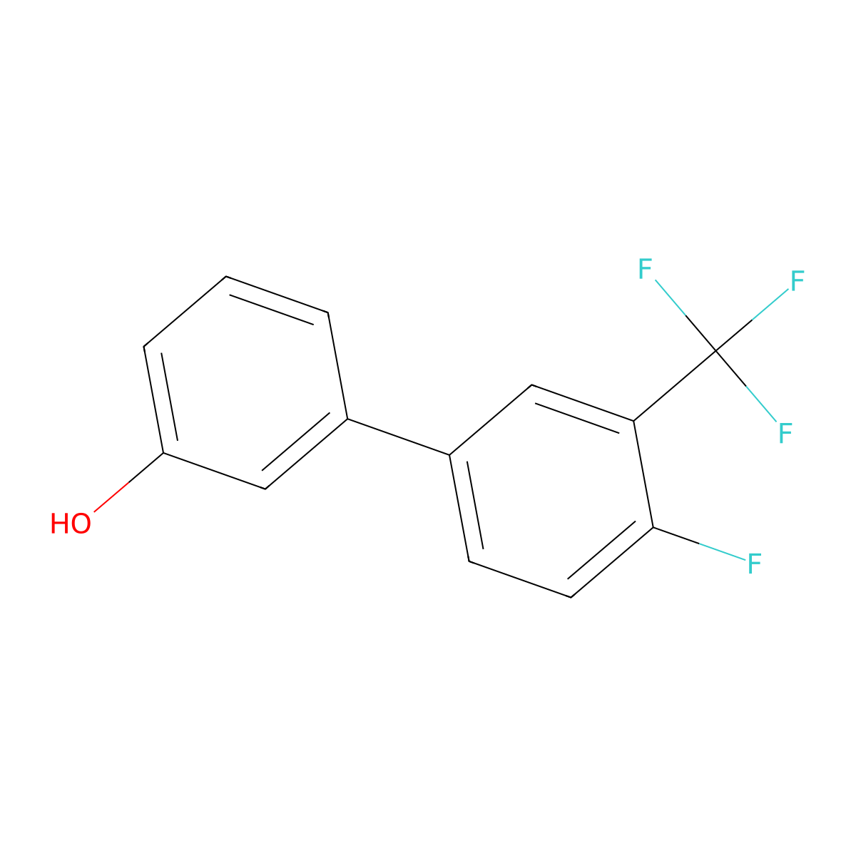 3-(4-Fluoro-3-trifluoromethylphenyl)phenol molecular structure, CAS 1261889-86-4