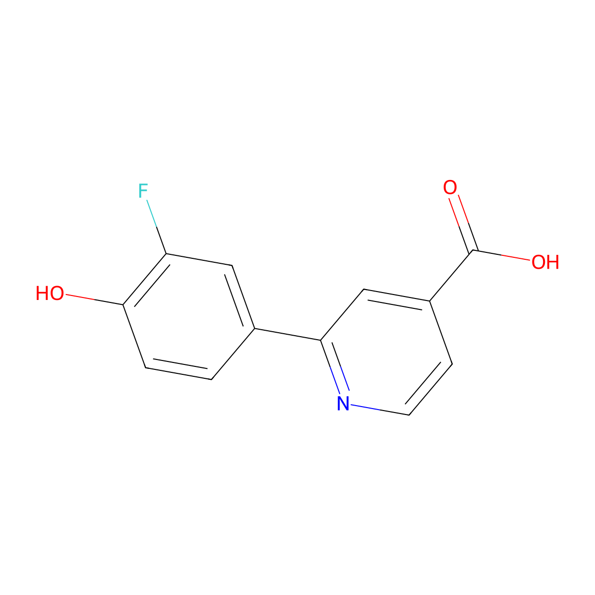 2-(3-Fluoro-4-hydroxyphenyl)isonicotinic acid molecular structure, CAS 1261889-88-6