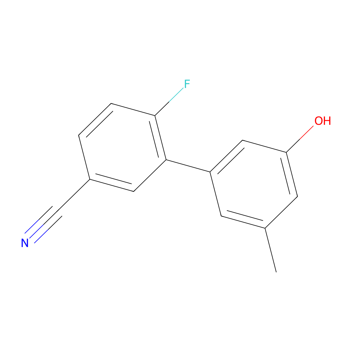5-(5-Cyano-2-fluorophenyl)-3-methylphenol molecular structure, CAS 1261890-01-0