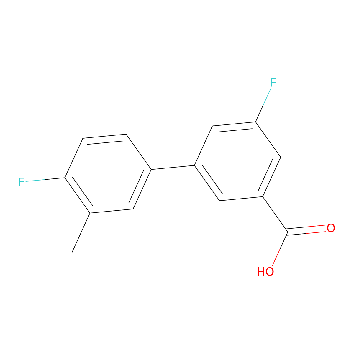 5-Fluoro-3-(4-fluoro-3-methylphenyl)benzoic acid molecular structure, CAS 1261890-06-5