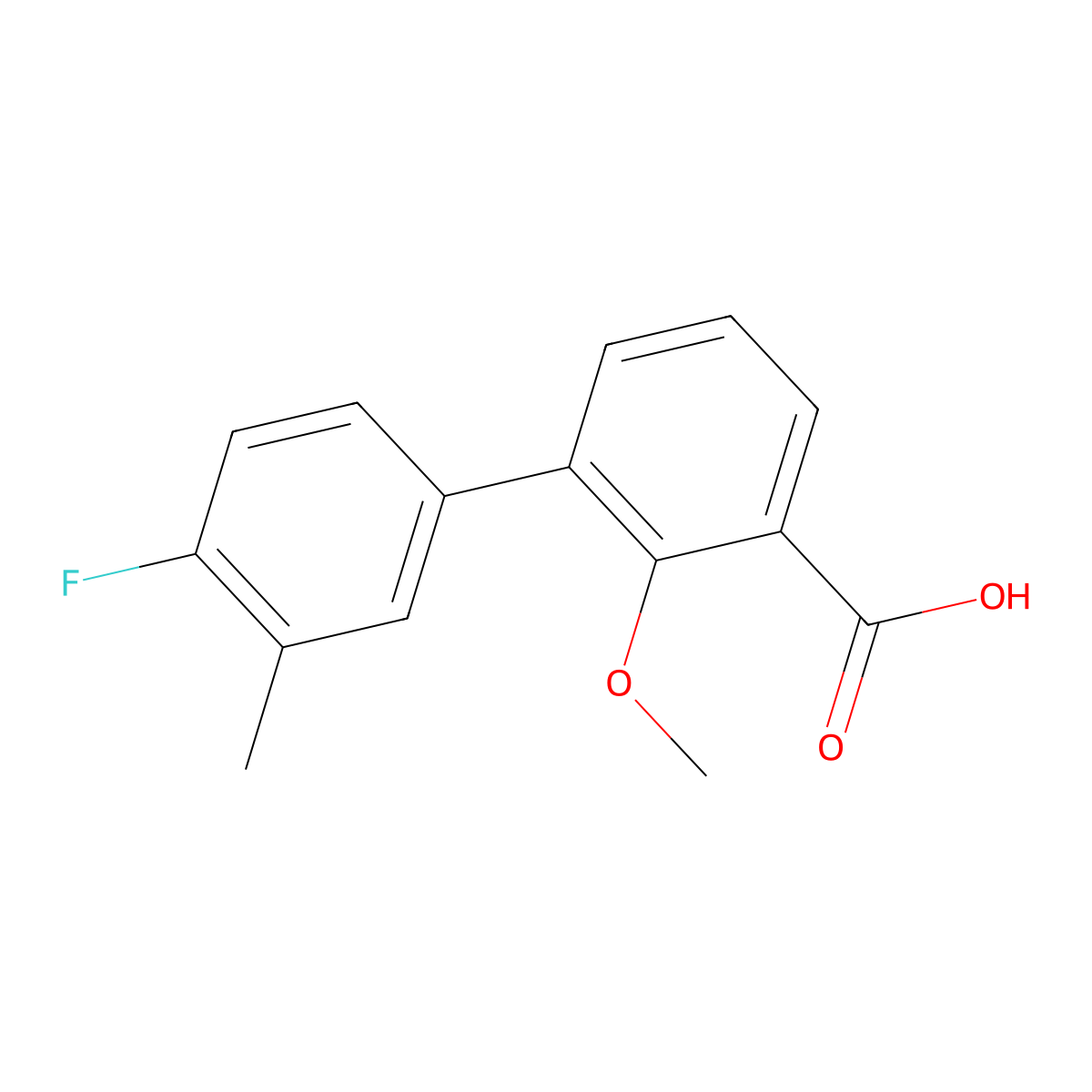 3-(4-Fluoro-3-methylphenyl)-2-methoxybenzoic acid molecular structure, CAS 1261890-11-2