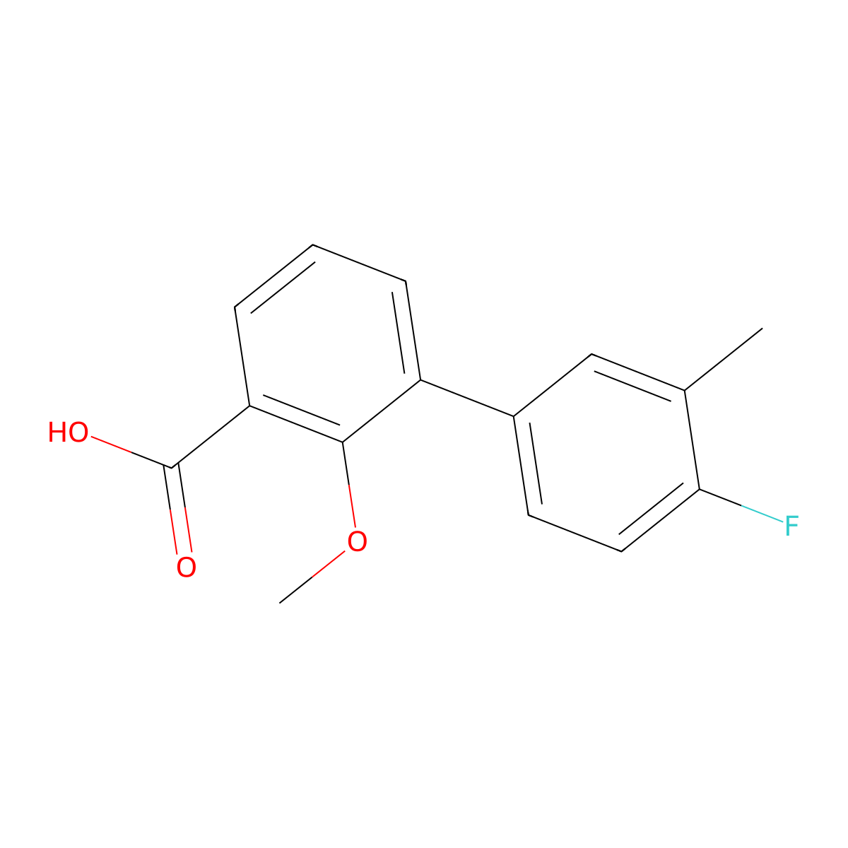 3-(4-Fluoro-3-methylphenyl)-2-methoxybenzoic acid molecular structure, CAS 1261890-11-2