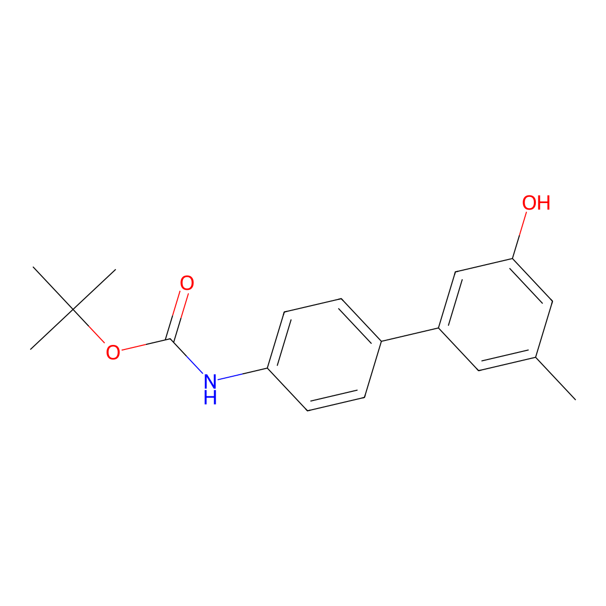 5-(4-Boc-aminophenyl)-3-methylphenol molecular structure, CAS 1261890-14-5