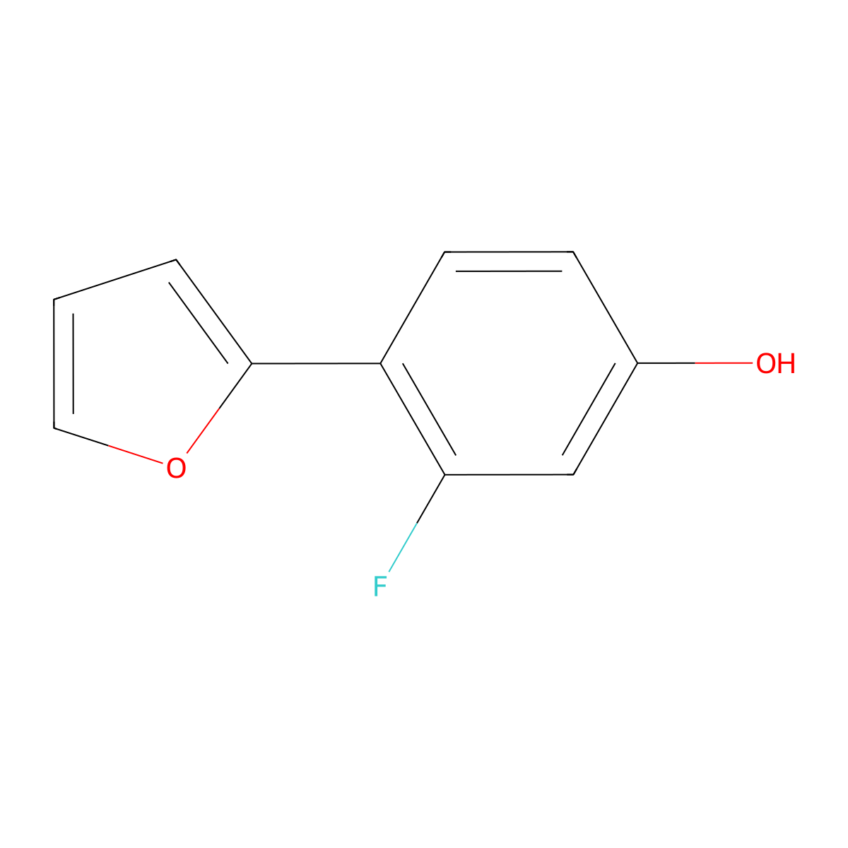 3-Fluoro-4-(furan-2-YL)phenol molecular structure, CAS 1261890-17-8