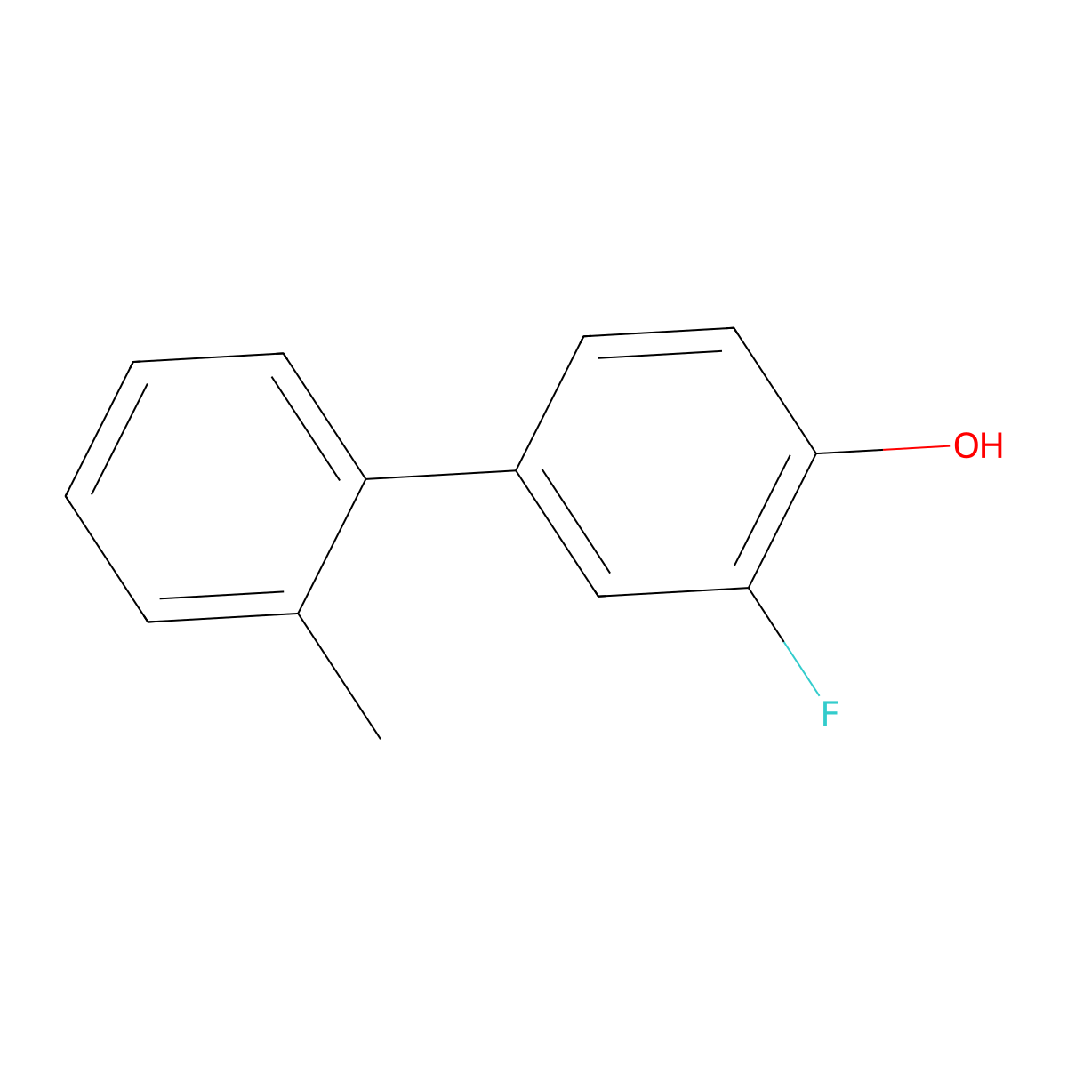 2-Fluoro-4-(2-methylphenyl)phenol molecular structure, CAS 1261890-19-0