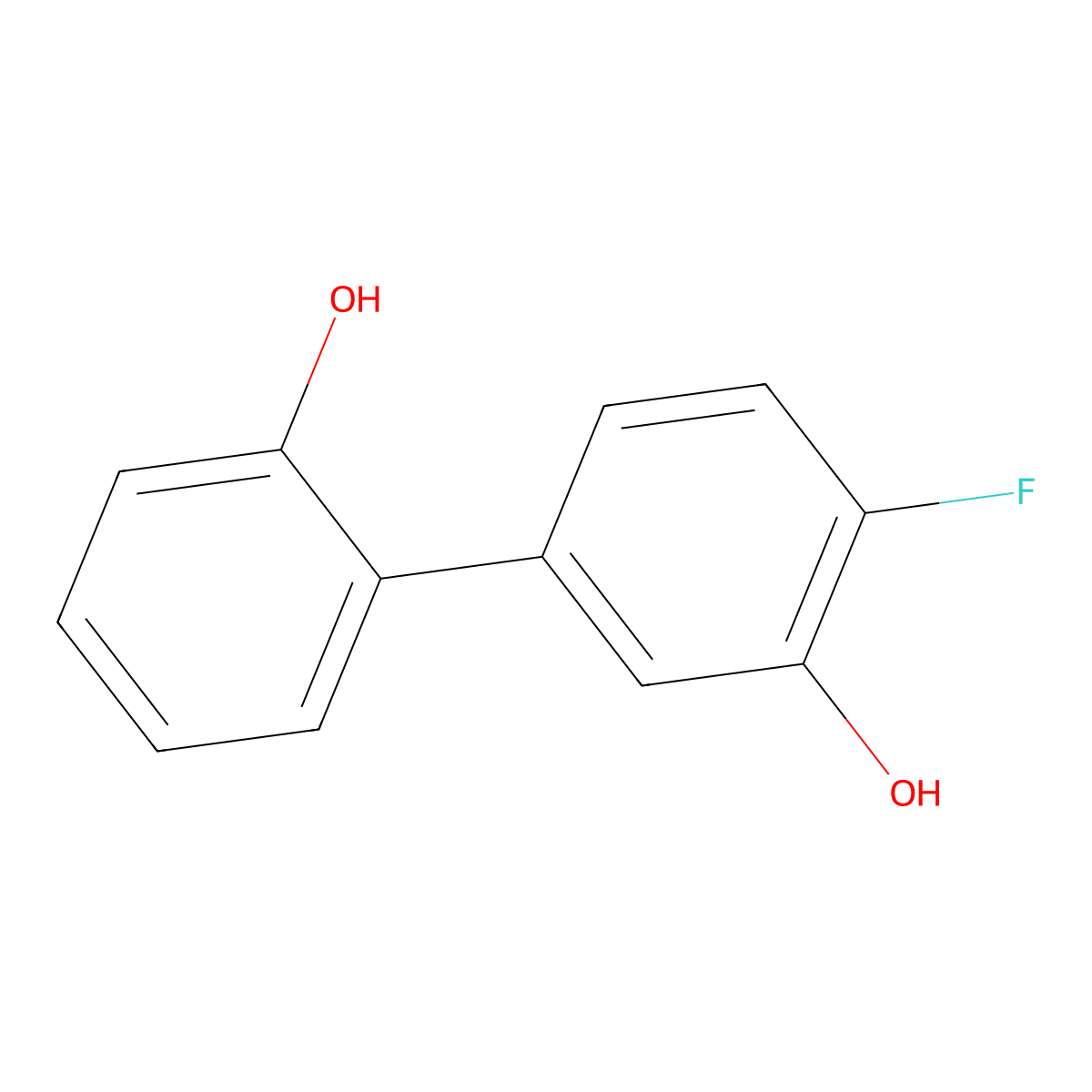 2-Fluoro-5-(2-hydroxyphenyl)phenol molecular structure, CAS 1261890-21-4