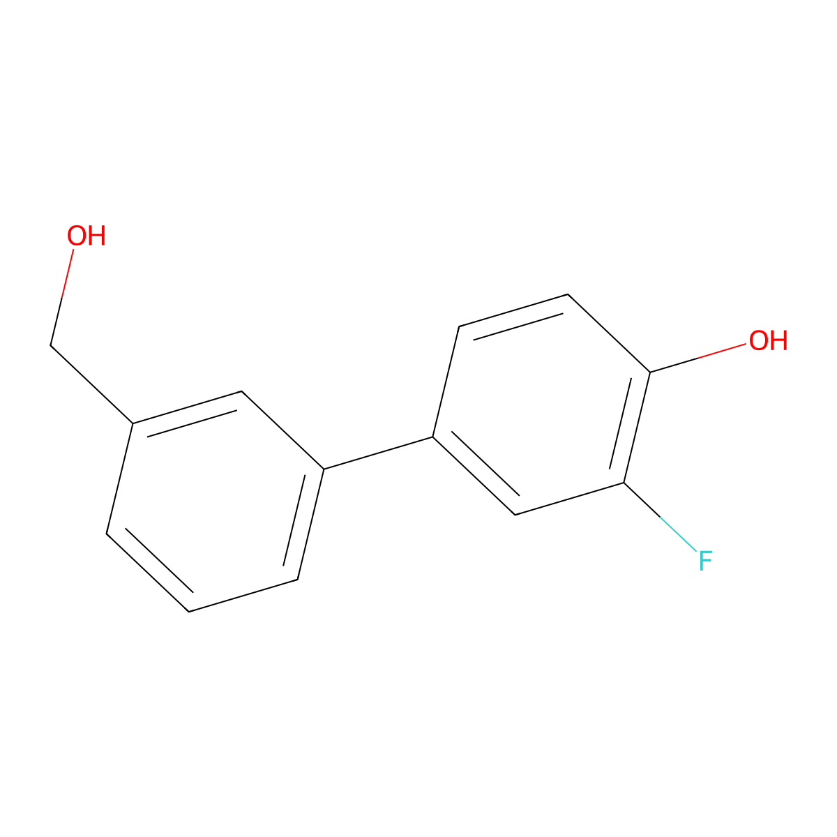 2-Fluoro-4-(3-hydroxymethylphenyl)phenol molecular structure, CAS 1261890-23-6