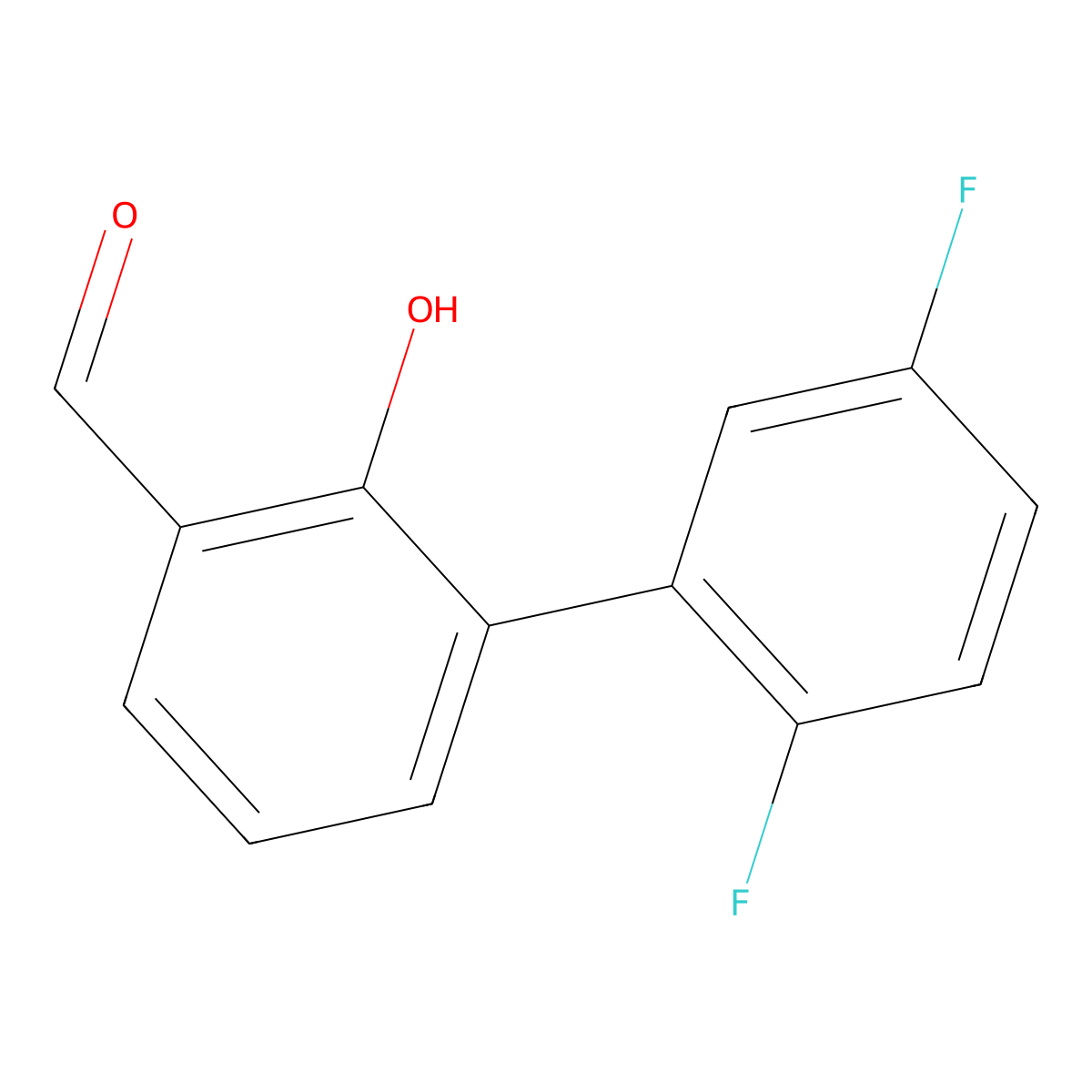 6-(2,5-Difluorophenyl)-2-formylphenol molecular structure, CAS 1261890-24-7