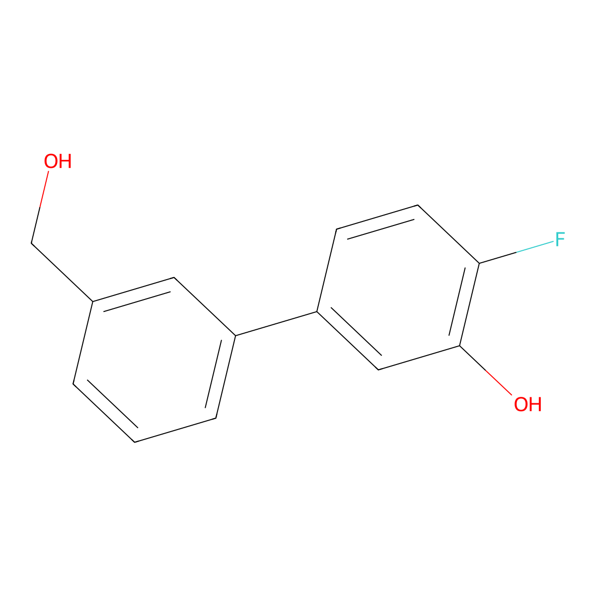 2-Fluoro-5-(3-hydroxymethylphenyl)phenol molecular structure, CAS 1261890-26-9