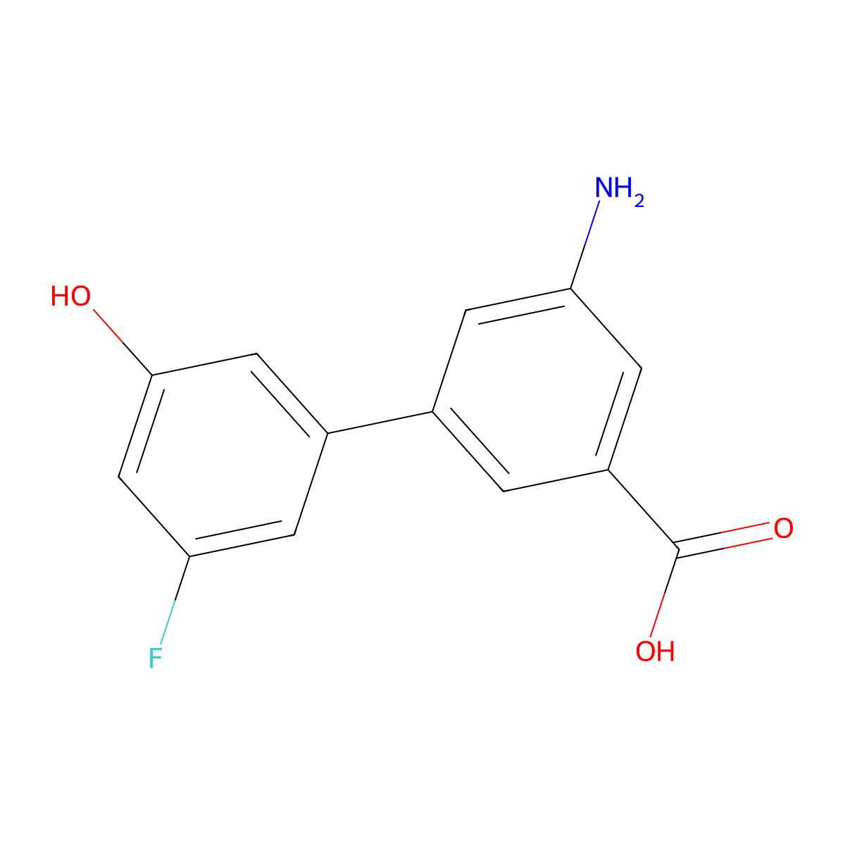 3-Amino-5-(3-fluoro-5-hydroxyphenyl)benzoic acid molecular structure, CAS 1261890-30-5