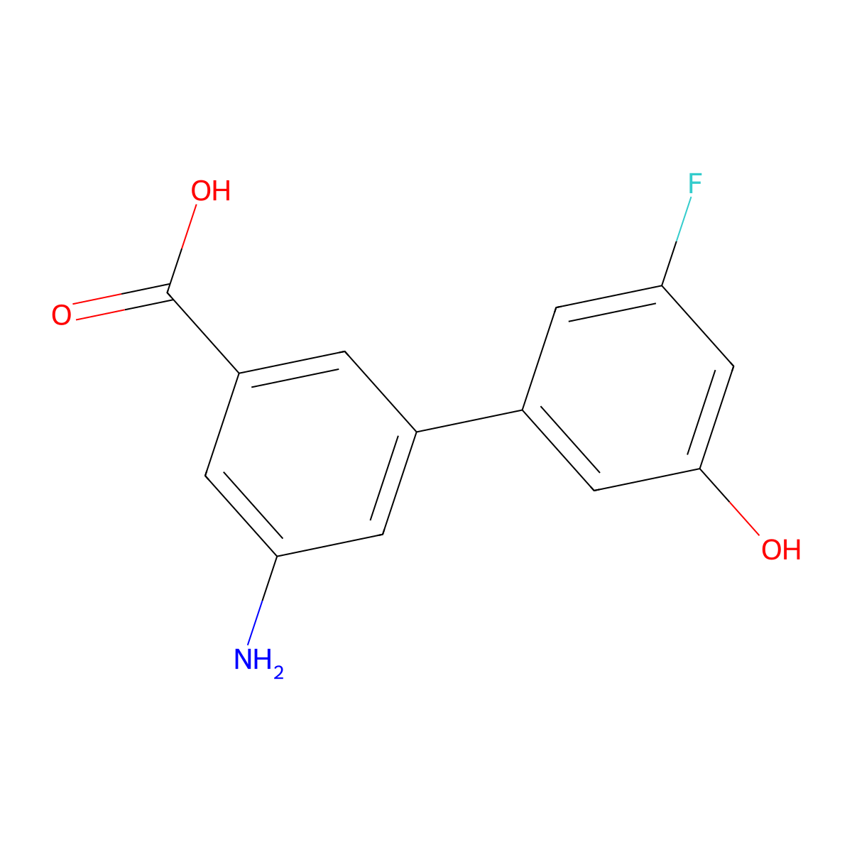 3-Amino-5-(3-fluoro-5-hydroxyphenyl)benzoic acid molecular structure, CAS 1261890-30-5