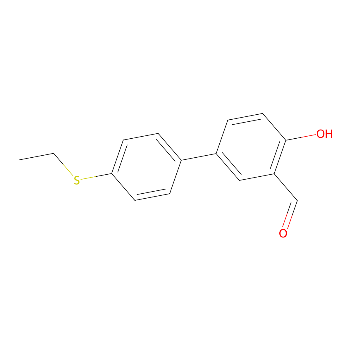 4-(4-Ethylthiophenyl)-2-formylphenol molecular structure, CAS 1261890-33-8