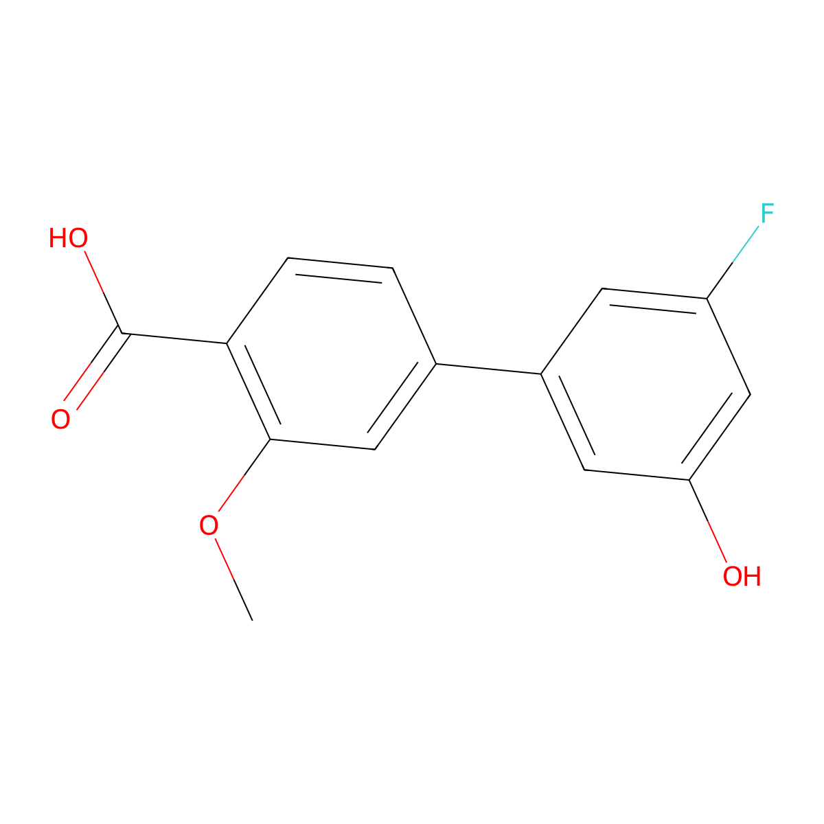 4-(3-Fluoro-5-hydroxyphenyl)-2-methoxybenzoic acid molecular structure, CAS 1261890-38-3