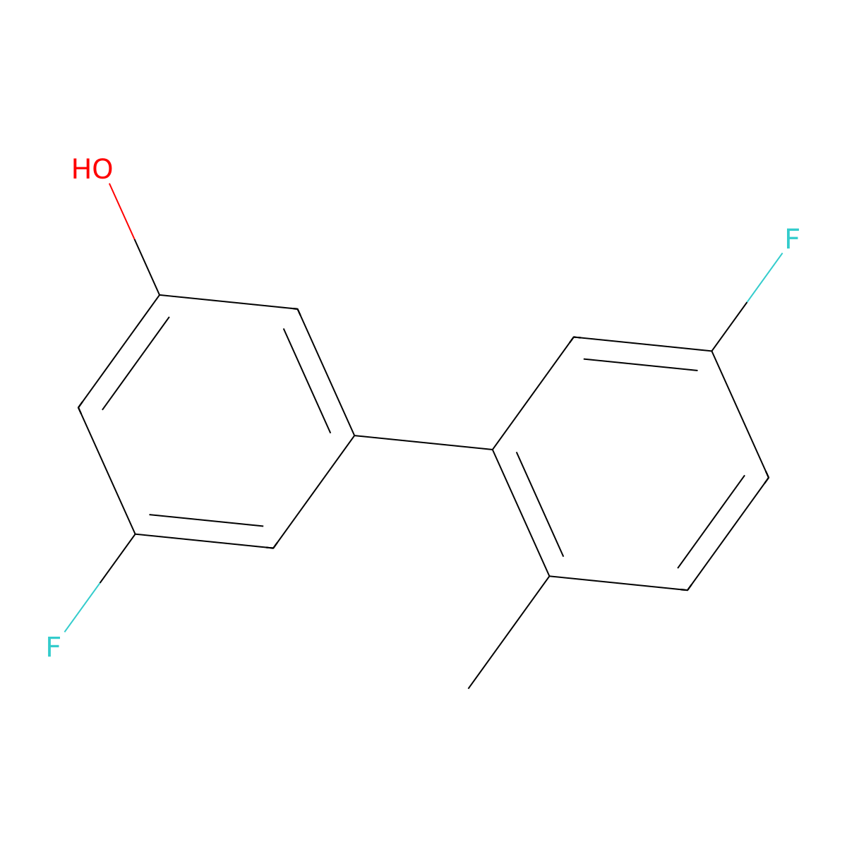 3-Fluoro-5-(5-fluoro-2-methylphenyl)phenol molecular structure, CAS 1261890-40-7