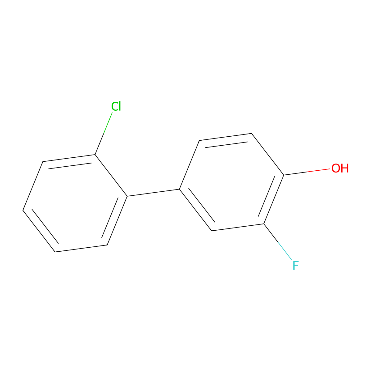 4-(2-Chlorophenyl)-2-fluorophenol molecular structure, CAS 1261890-45-2