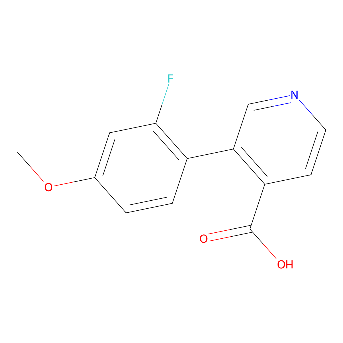 3-(2-Fluoro-4-methoxyphenyl)isonicotinic acid molecular structure, CAS 1261890-46-3