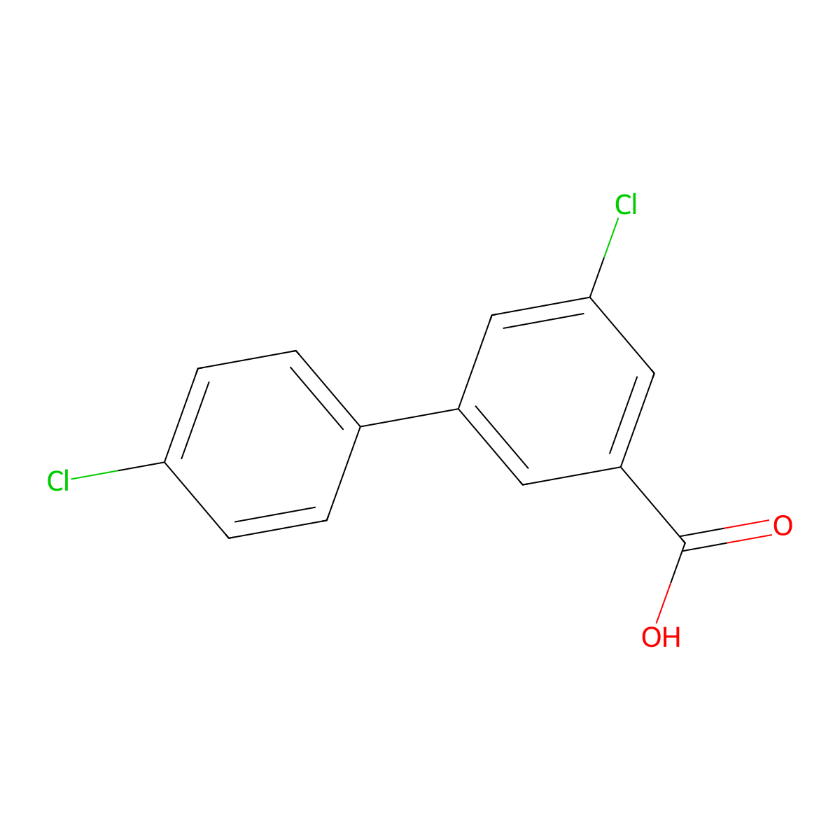 5-Chloro-3-(4-chlorophenyl)benzoic acid molecular structure, CAS 1261890-59-8