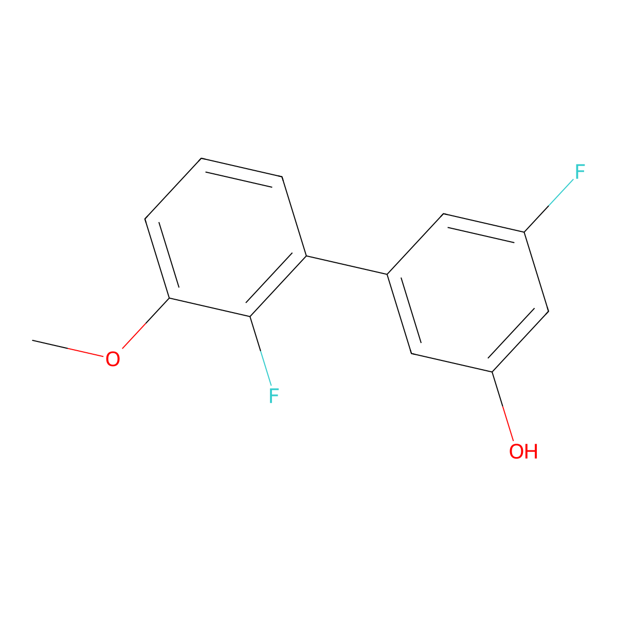 3-Fluoro-5-(2-fluoro-3-methoxyphenyl)phenol molecular structure, CAS 1261890-67-8