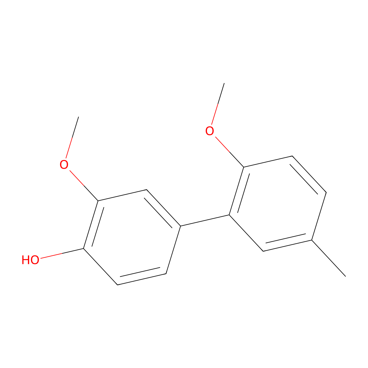 4-(2-Methoxy-5-methylphenyl)-2-methoxyphenol molecular structure, CAS 1261890-75-8