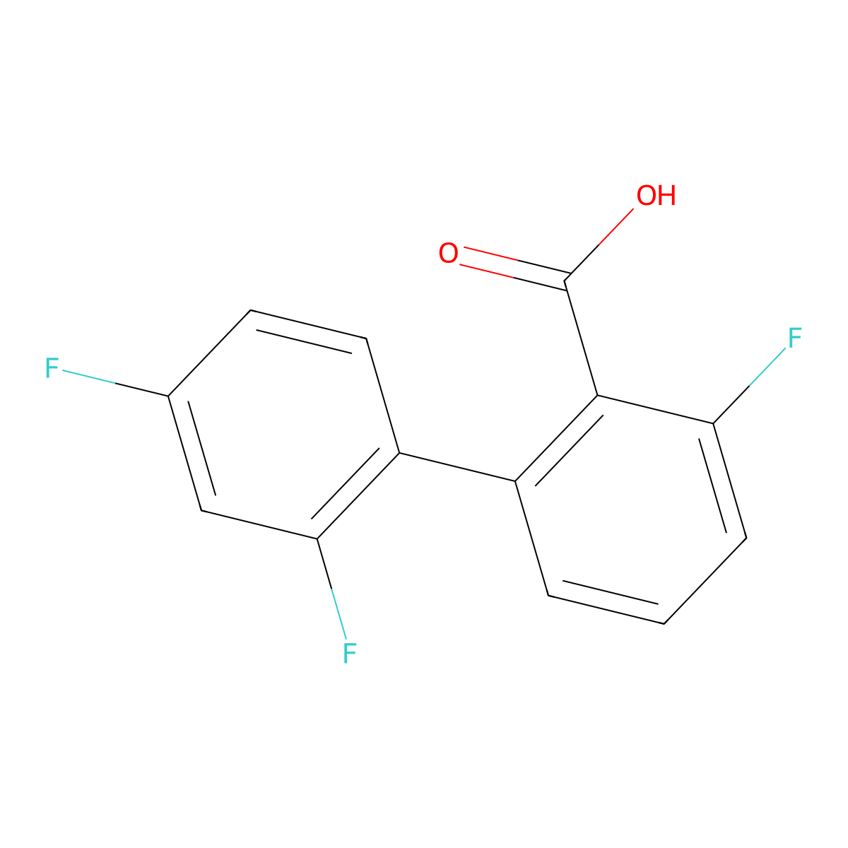2-(2,4-Difluorophenyl)-6-fluorobenzoic acid molecular structure, CAS 1261890-77-0