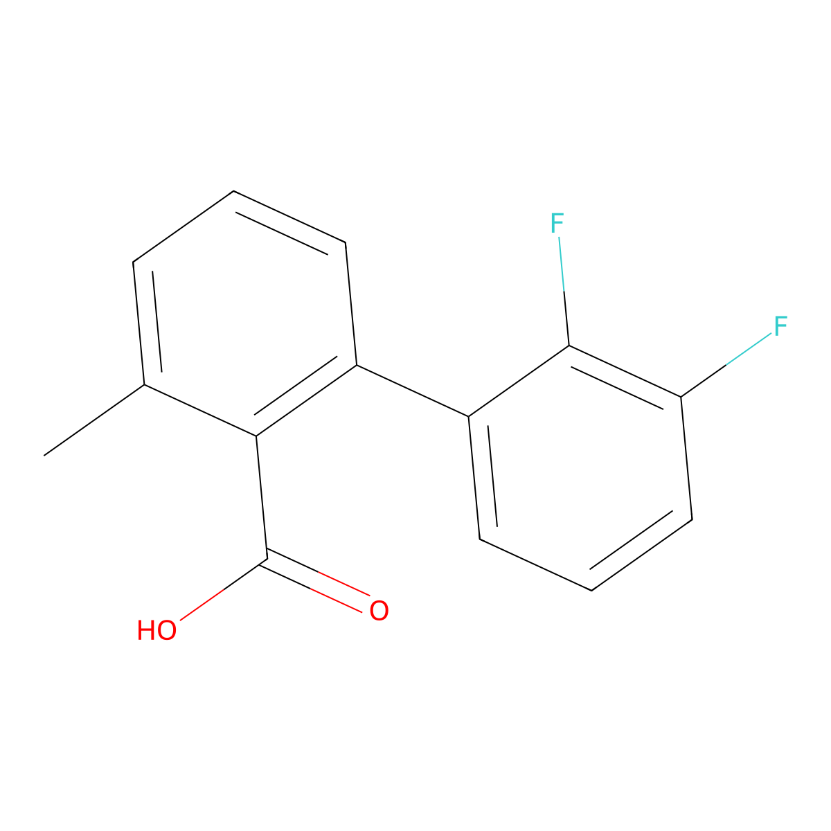 2-(2,3-Difluorophenyl)-6-methylbenzoic acid molecular structure, CAS 1261890-85-0