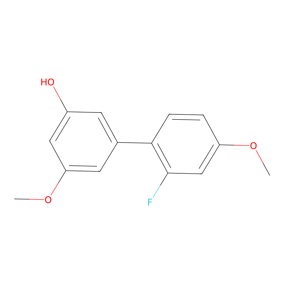 2'-Fluoro-4',5-dimethoxy[1,1'-biphenyl]-3-ol molecular structure, CAS 1261890-91-8