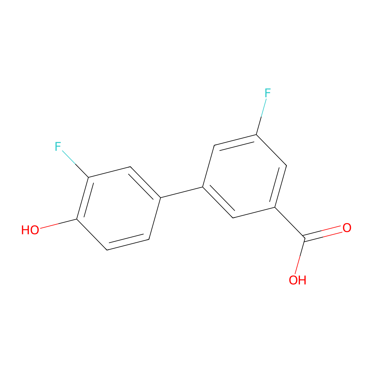 4-(3-Carboxy-5-fluorophenyl)-2-fluorophenol molecular structure, CAS 1261890-94-1