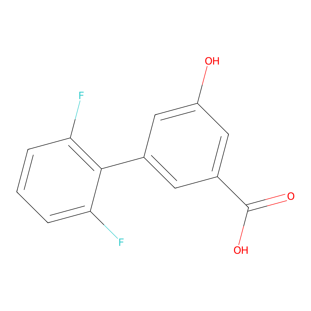 3-(2,6-Difluorophenyl)-5-hydroxybenzoic acid molecular structure, CAS 1261891-00-2