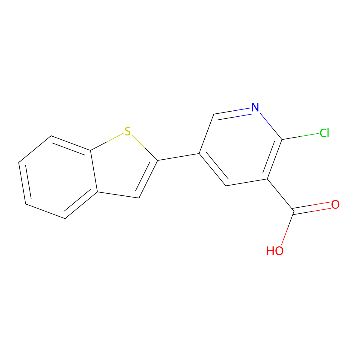 5-[Benzo(B)thiophen-2-YL]-2-chloronicotinic acid molecular structure, CAS 1261891-03-5