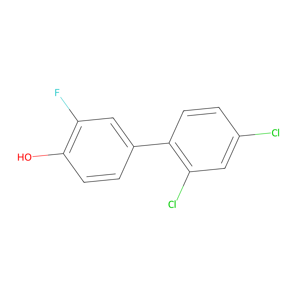 4-(2,4-Dichlorophenyl)-2-fluorophenol molecular structure, CAS 1261891-04-6