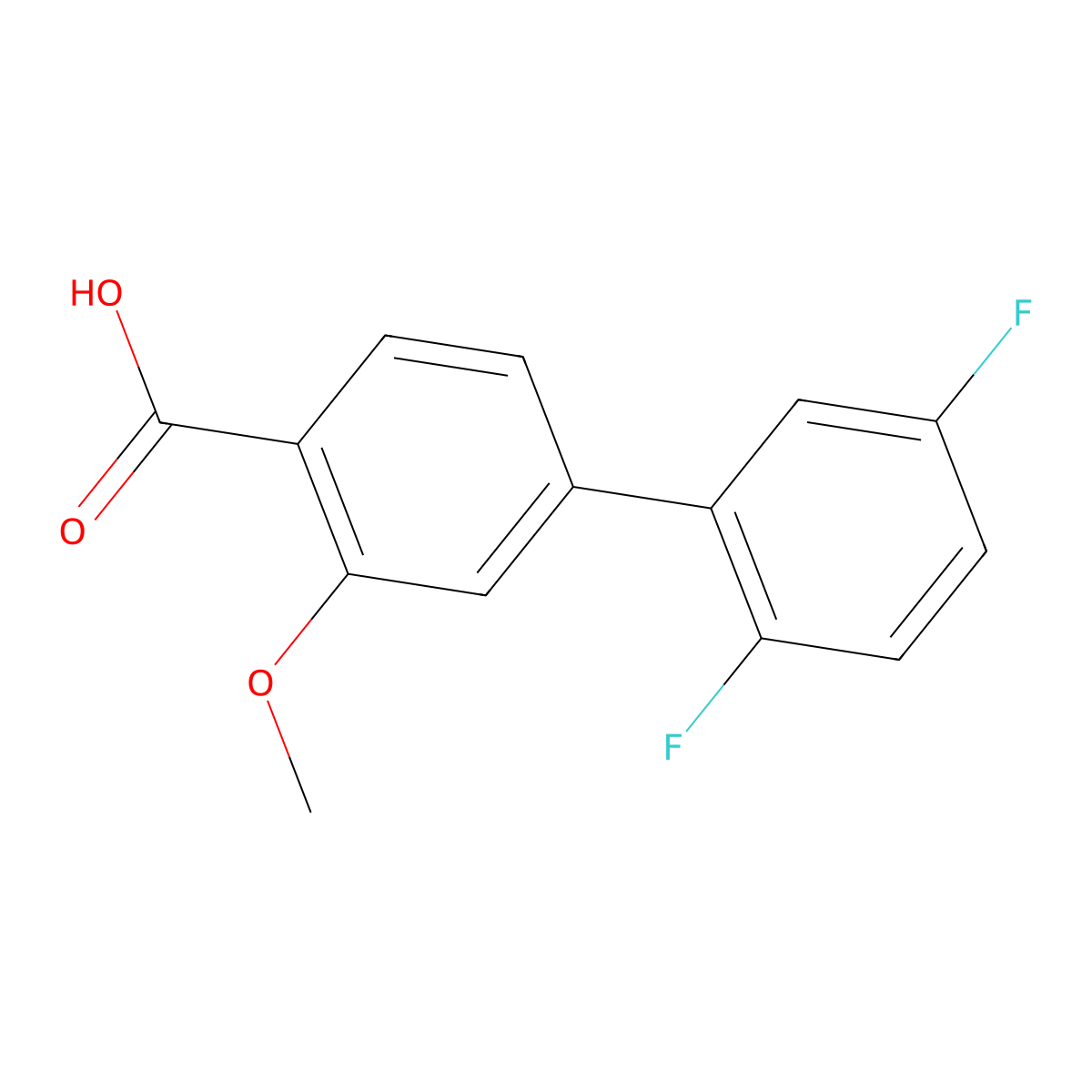 4-(2,5-Difluorophenyl)-2-methoxybenzoic acid molecular structure, CAS 1261891-06-8