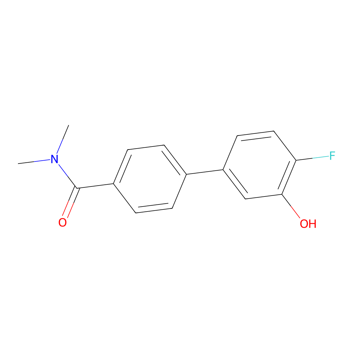 5-[4-(N,N-Dimethylaminocarbonyl)phenyl]-2-fluorophenol molecular structure, CAS 1261891-09-1