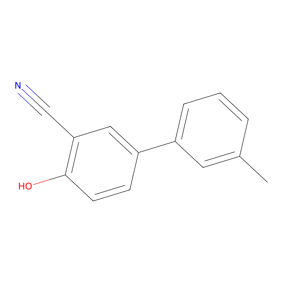 2-Cyano-4-(3-methylphenyl)phenol molecular structure, CAS 1261891-10-4
