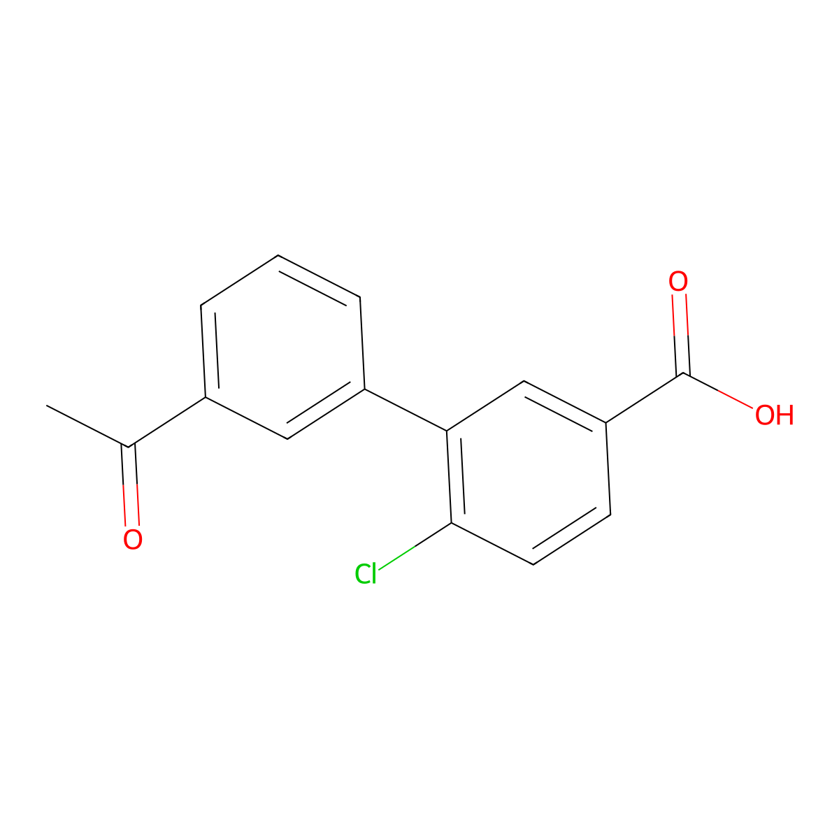 3-(3-Acetylphenyl)-4-chlorobenzoic acid molecular structure, CAS 1261891-11-5