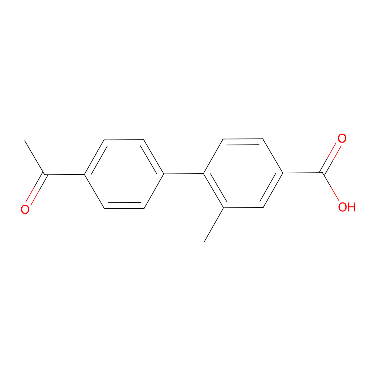 4-(4-Acetylphenyl)-3-methylbenzoic acid molecular structure, CAS 1261891-14-8
