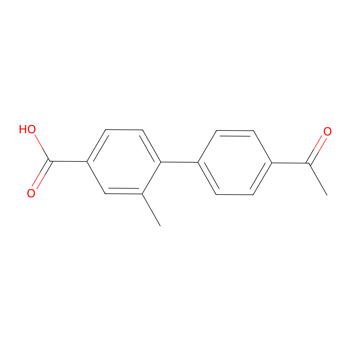 4-(4-Acetylphenyl)-3-methylbenzoic acid molecular structure, CAS 1261891-14-8