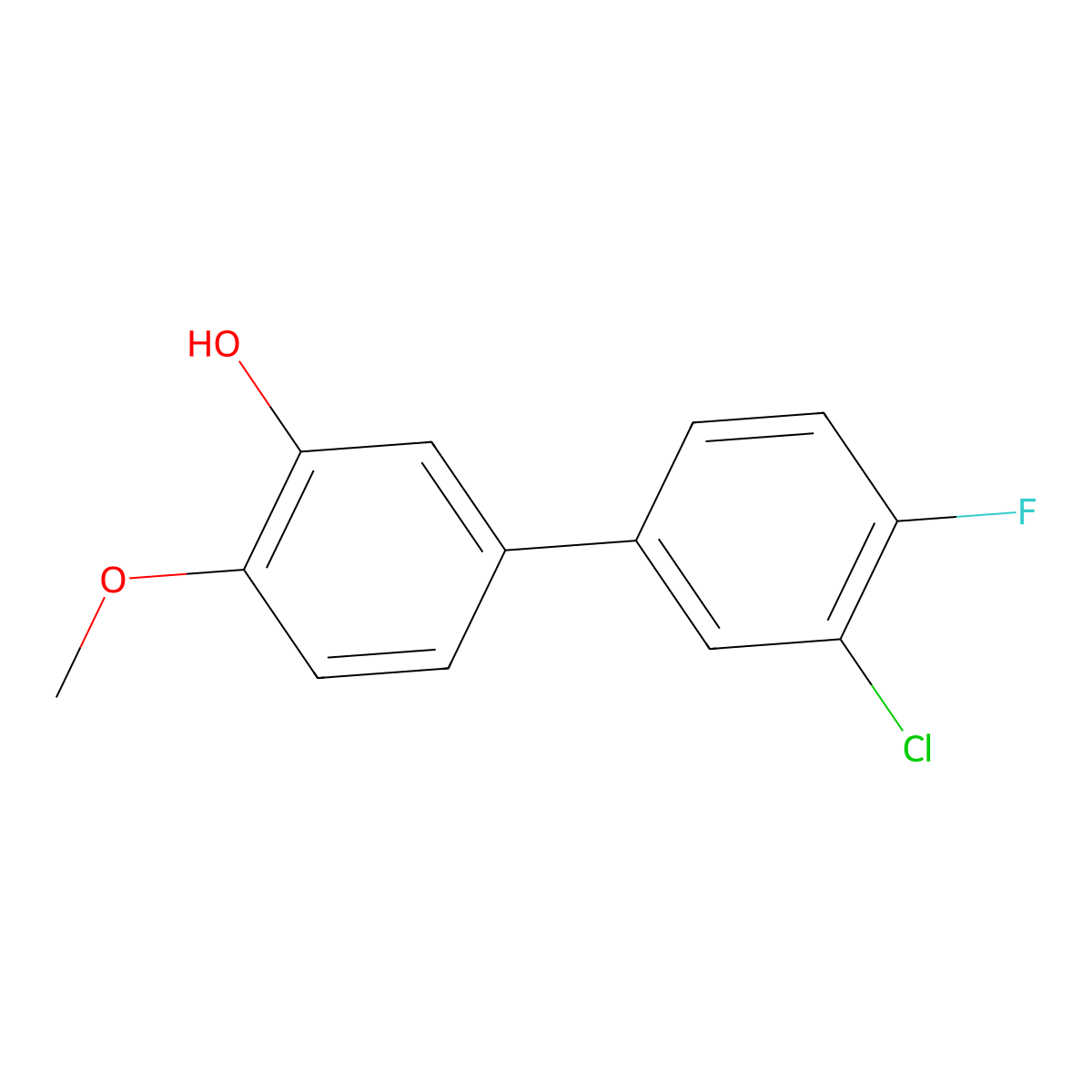 5-(3-Chloro-4-fluorophenyl)-2-methoxyphenol molecular structure, CAS 1261891-22-8