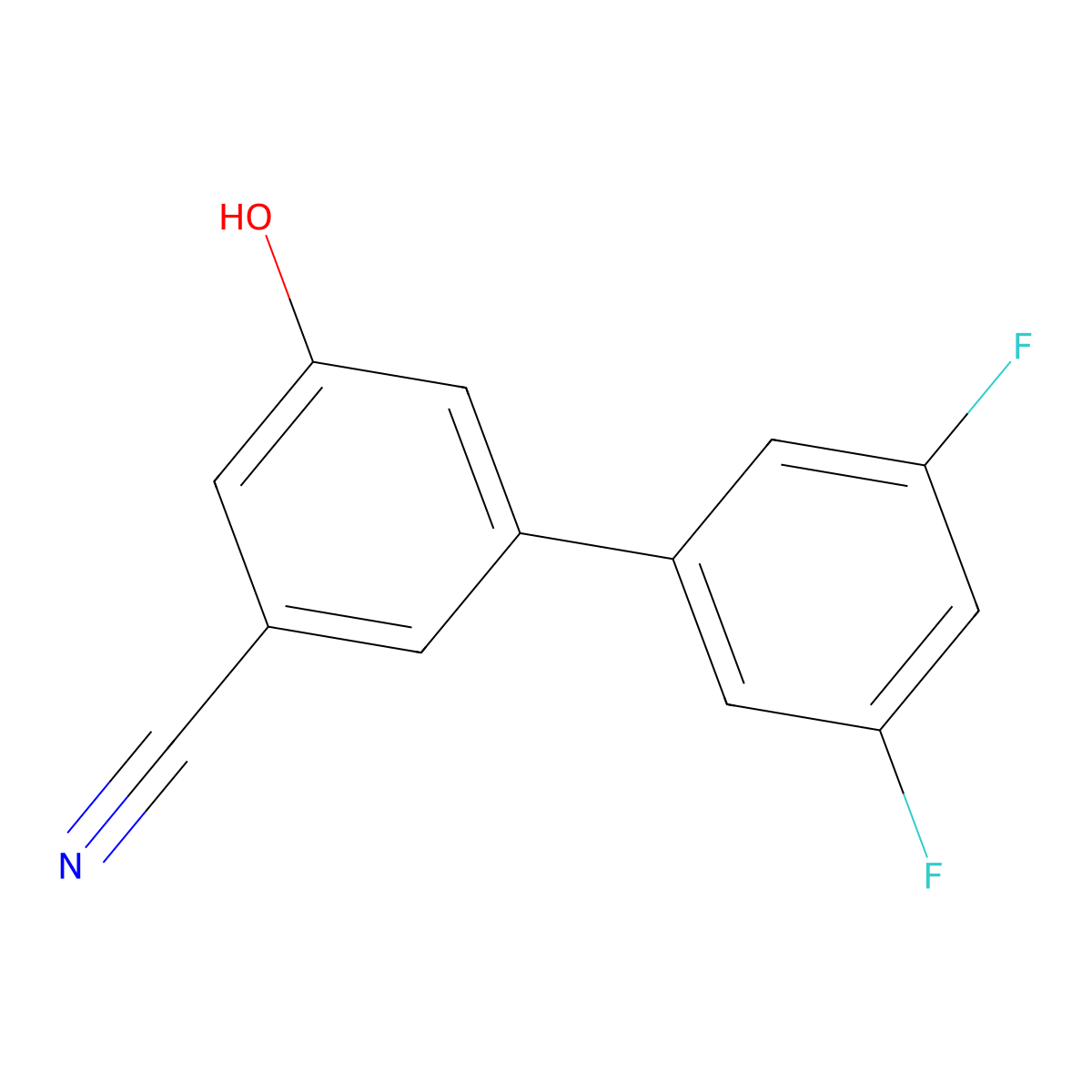 3-Cyano-5-(3,5-difluorophenyl)phenol molecular structure, CAS 1261891-25-1