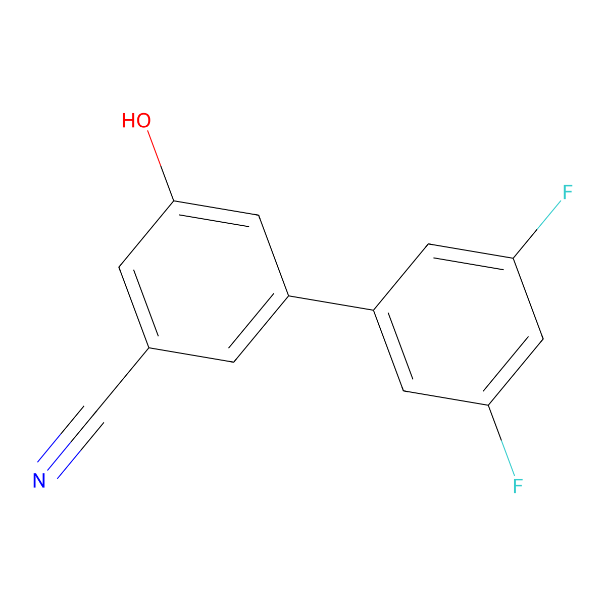 3-Cyano-5-(3,5-difluorophenyl)phenol molecular structure, CAS 1261891-25-1