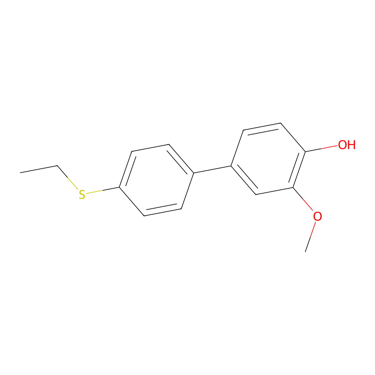 4-(4-Ethylthiophenyl)-2-methoxyphenol molecular structure, CAS 1261891-32-0