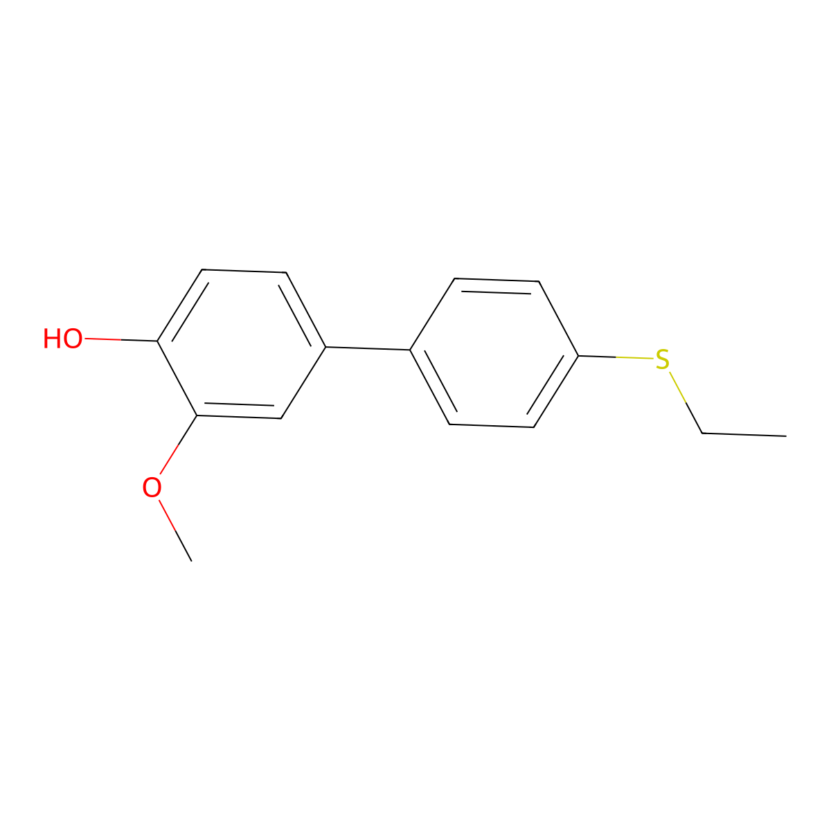 4-(4-Ethylthiophenyl)-2-methoxyphenol molecular structure, CAS 1261891-32-0