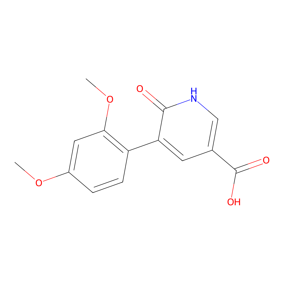 5-(2,4-Dimethoxyphenyl)-6-hydroxynicotinic acid molecular structure, CAS 1261891-33-1
