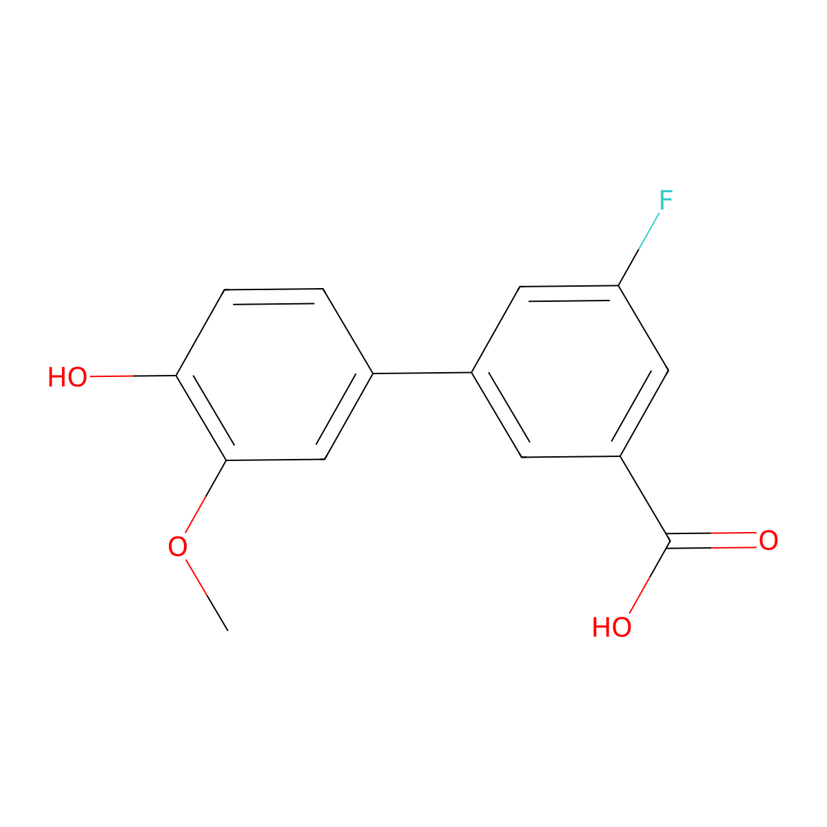 4-(3-Carboxy-5-fluorophenyl)-2-methoxyphenol molecular structure, CAS 1261891-36-4