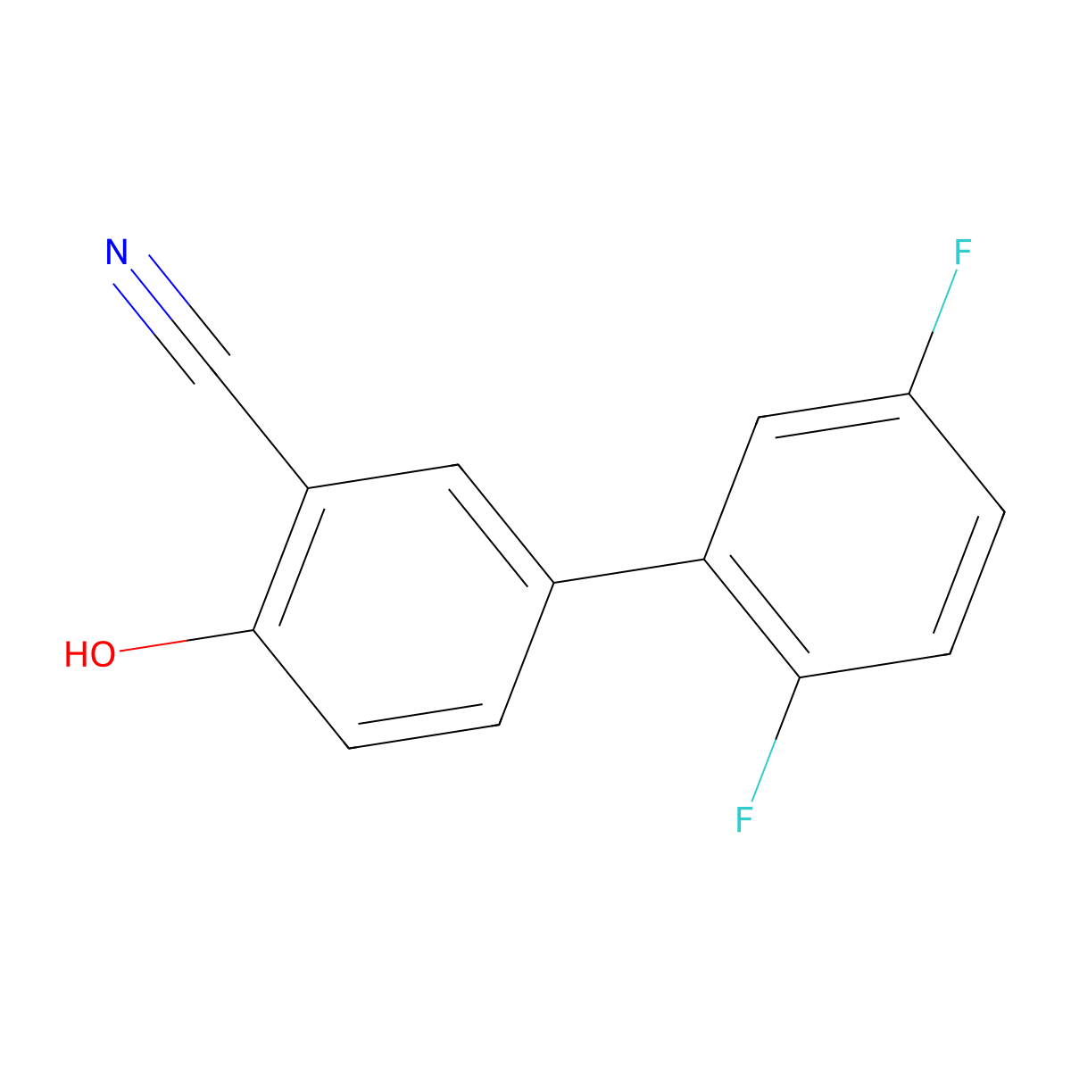 2-Cyano-4-(2,5-difluorophenyl)phenol molecular structure, CAS 1261891-37-5
