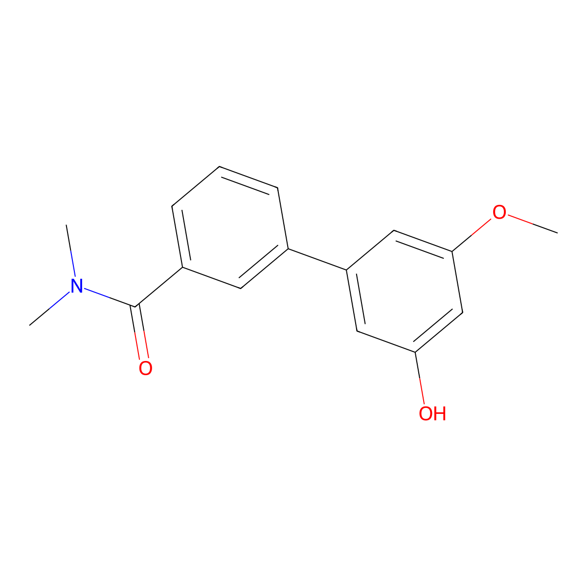 3'-Hydroxy-5'-methoxy-N,N-dimethyl[1,1'-biphenyl]-3-carboxamide molecular structure, CAS 1261891-39-7