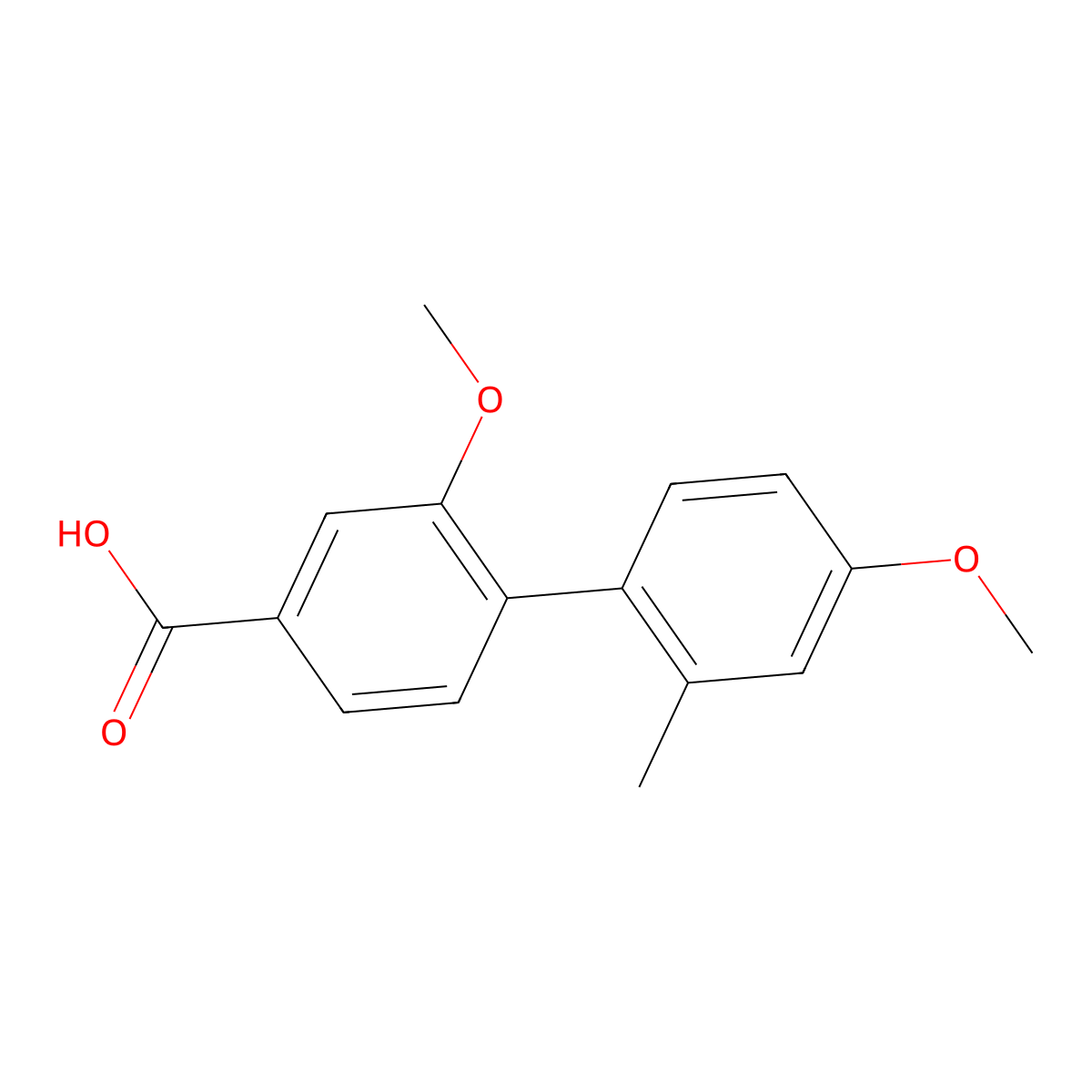 4-(4-Methoxy-2-methylphenyl)-3-methoxybenzoic acid molecular structure, CAS 1261891-45-5