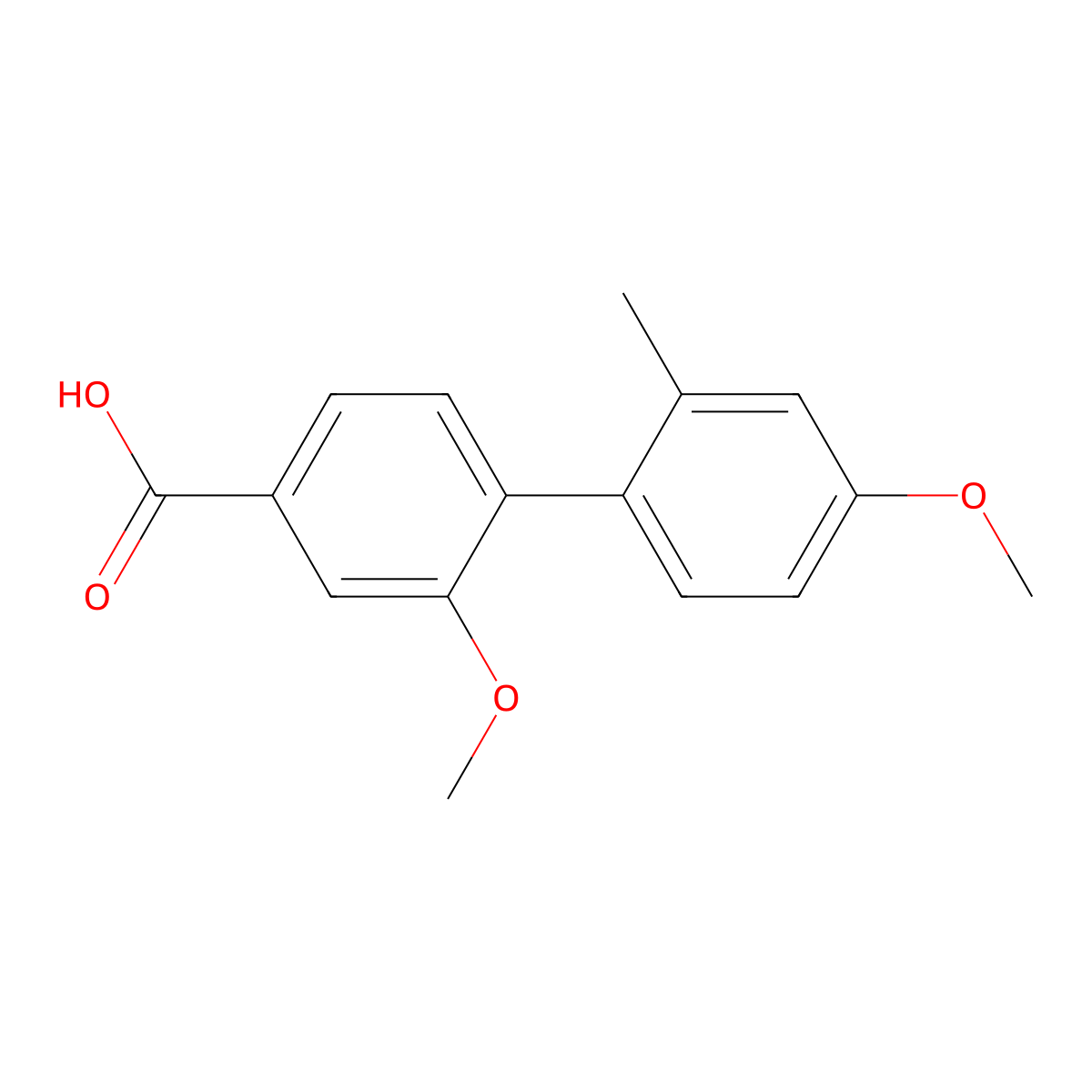 4-(4-Methoxy-2-methylphenyl)-3-methoxybenzoic acid molecular structure, CAS 1261891-45-5