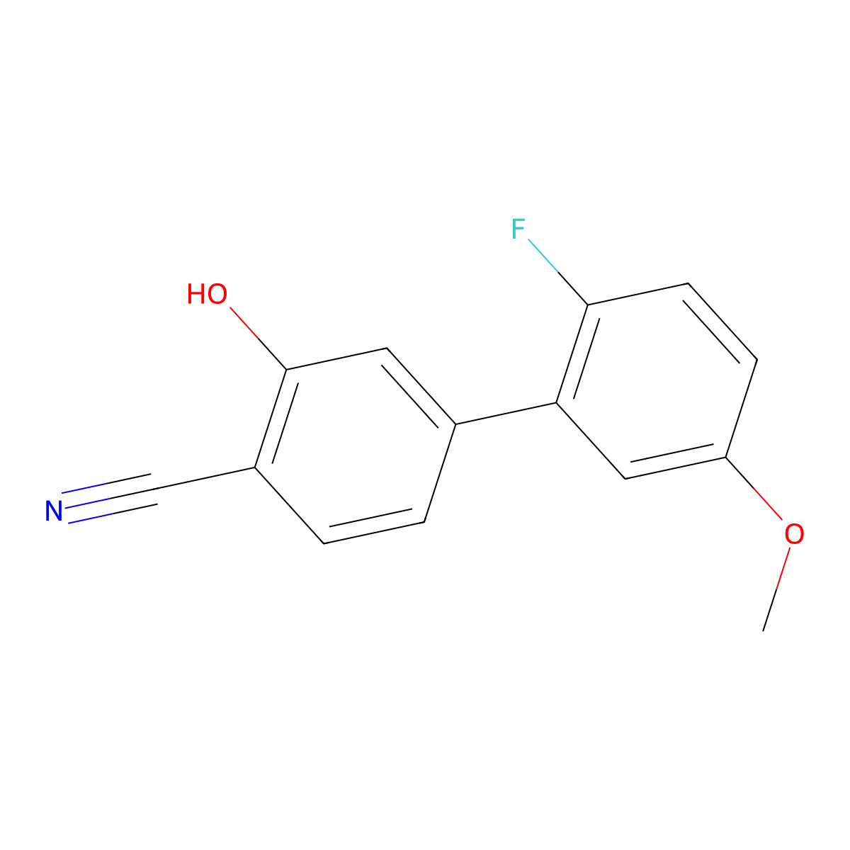 2-Cyano-5-(2-fluoro-5-methoxyphenyl)phenol molecular structure, CAS 1261891-53-5