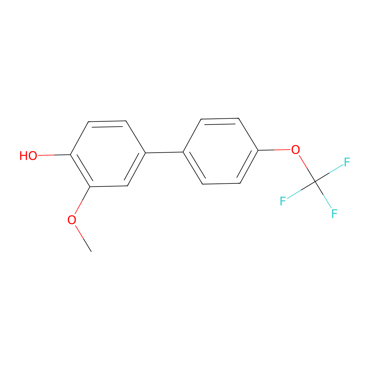 2-Methoxy-4-(4-trifluoromethoxyphenyl)phenol molecular structure, CAS 1261891-54-6