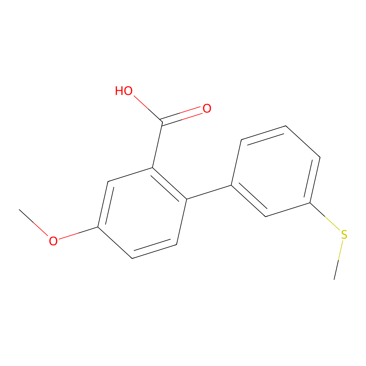 5-Methoxy-2-(3-methylthiophenyl)benzoic acid molecular structure, CAS 1261891-78-4